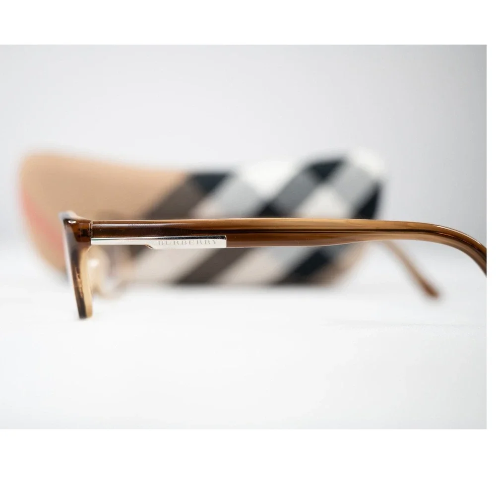 Burberry Eyeglasses Womens 52 16 135 Brown B 2076 3083 Plaid Nova Check Case